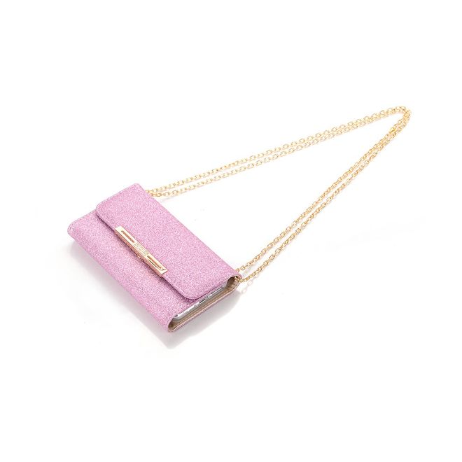 Étui pour iPhone 11 Pro Max - Pochette à paillettes avec bandoulière - Violet