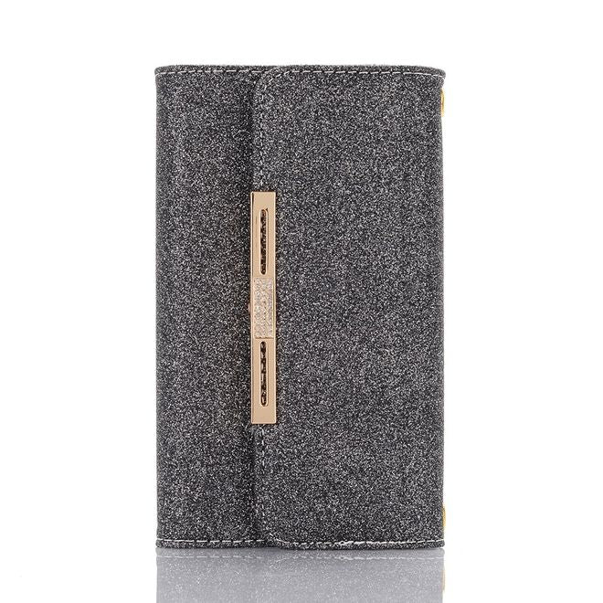 Étui pour iPhone 11 - Pochette à paillettes avec bandoulière - Noir