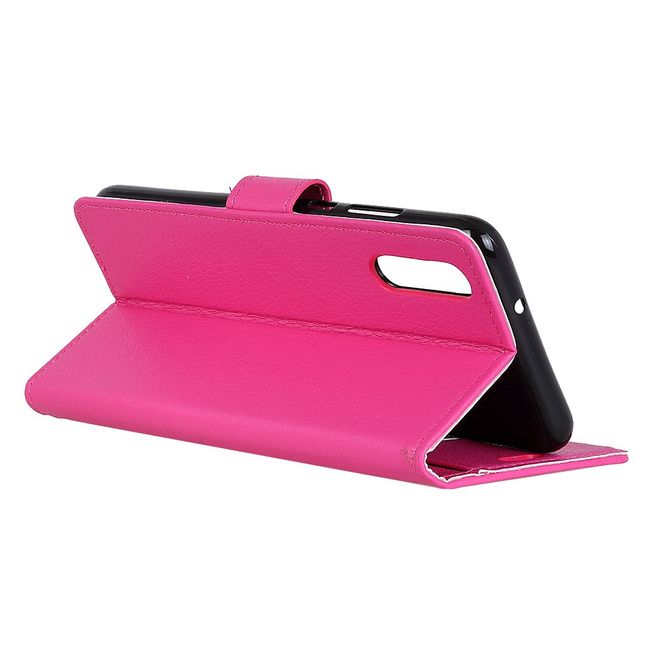 Samsung Galaxy A90 5G Handy Hülle - Litchi Leder Bookcover Series - rosa