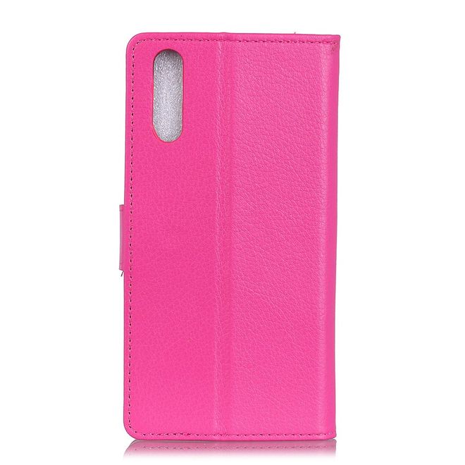 Samsung Galaxy A90 5G Handy Hülle - Litchi Leder Bookcover Series - rosa