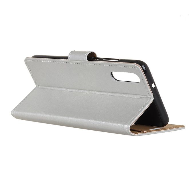 Samsung Galaxy A90 5G Handy Hülle - Classic II Leder Bookcover Series - silber