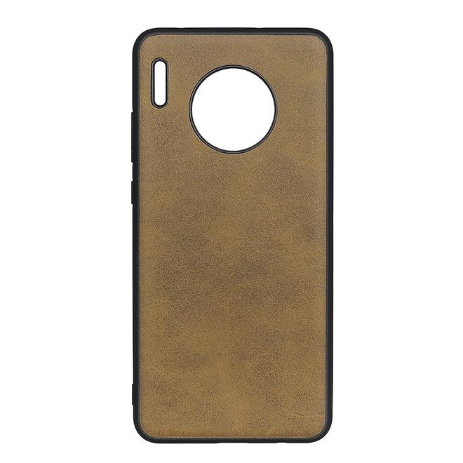 Huawei Mate 30 Pro Hülle - Case aus elastischem Plastik - mit Ledertextur - gold