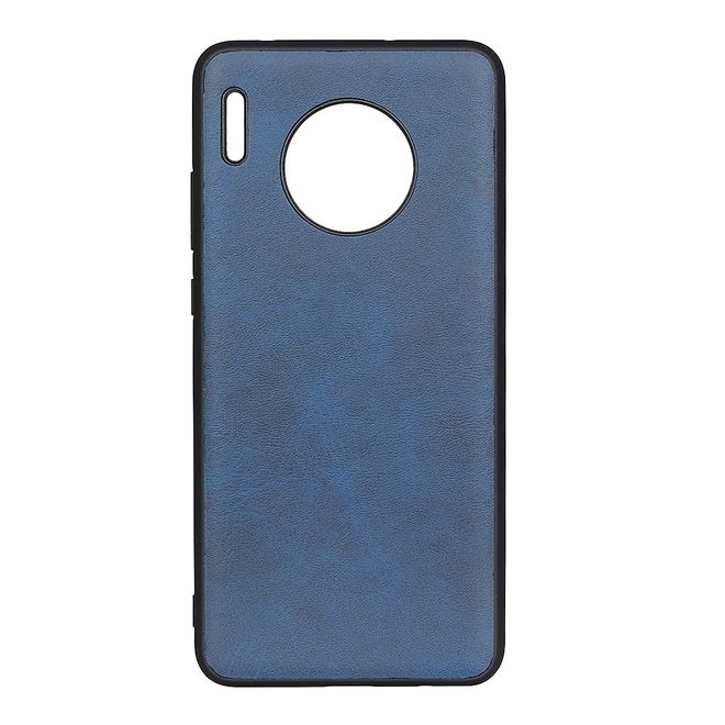 Huawei Mate 30 Pro Hülle - Case aus elastischem Plastik - mit Ledertextur - blau