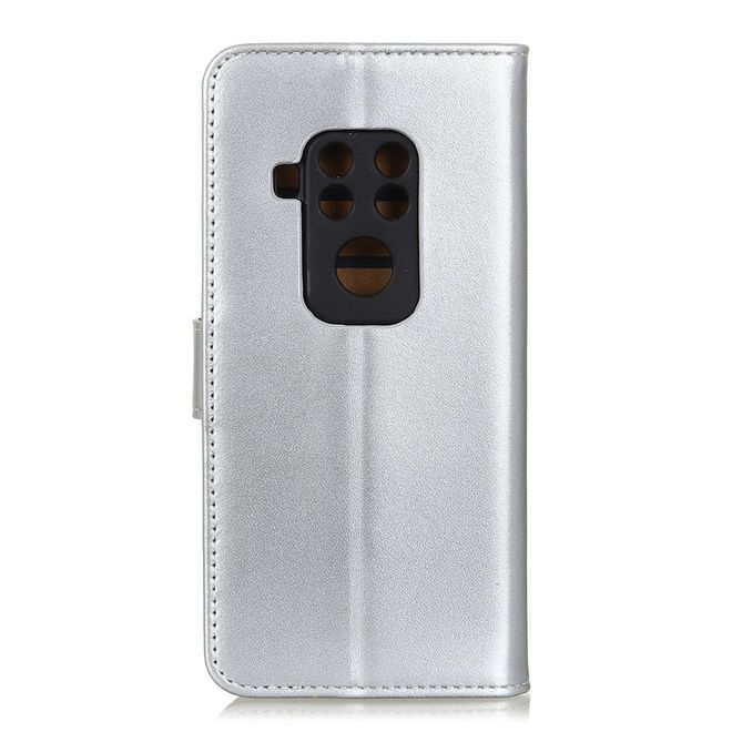 Motorola One Zoom Handy Hülle - Classic II Leder Bookcover Series - silber