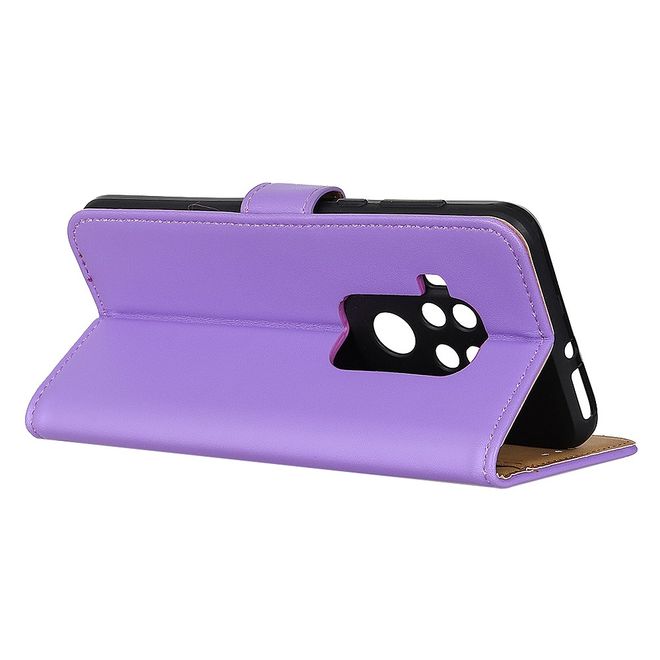Motorola One Zoom Handy Hülle - Classic II Leder Bookcover Series - purpur
