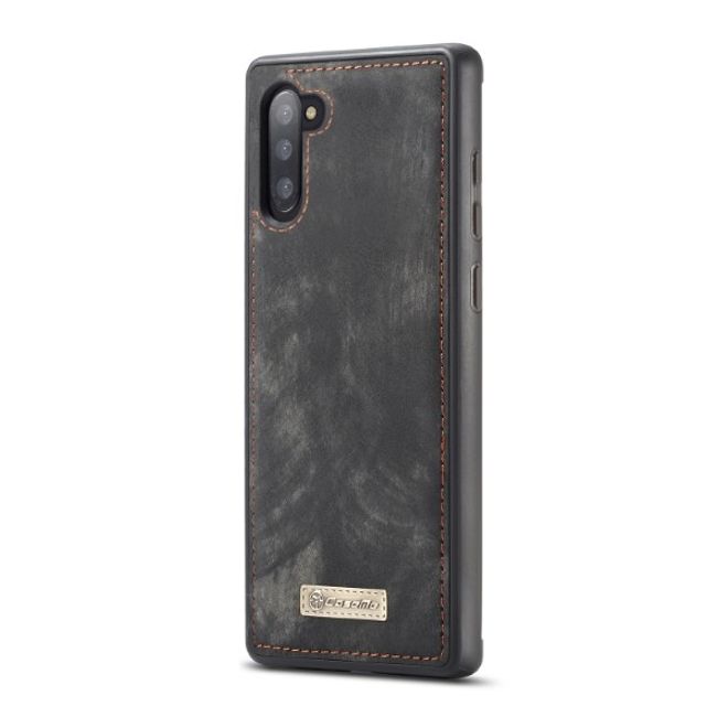 Caseme - Samsung Galaxy Note 10 Handyhülle - Leder Portemonnaie mit abnehmbarer Plastik Hülle - schwarz