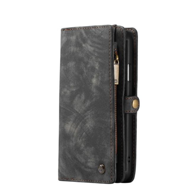 Caseme - iPhone 11 Pro Max Handyhülle - Leder Portemonnaie mit abnehmbarer Plastik Hülle - schwarz