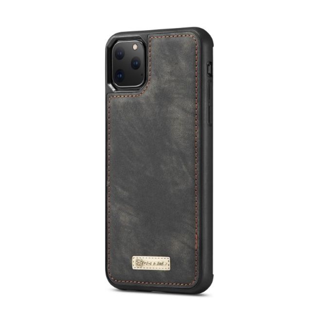 Caseme - iPhone 11 Pro Max Handyhülle - Leder Portemonnaie mit abnehmbarer Plastik Hülle - schwarz
