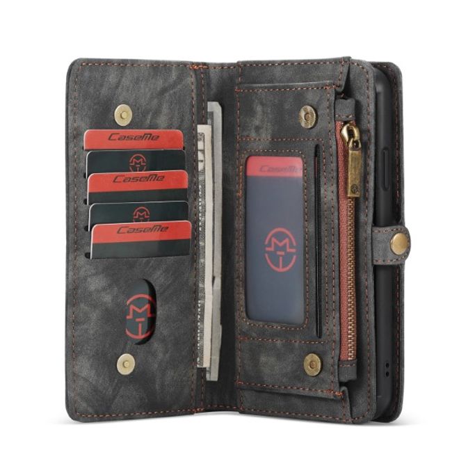 Caseme - iPhone 11 Pro Max Handyhülle - Leder Portemonnaie mit abnehmbarer Plastik Hülle - schwarz