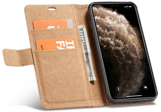 Caseme - iPhone 11 Pro Max Handy Hülle - mit Bleistift beschriftbares Case - braun