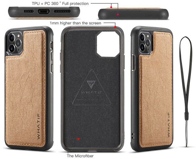Caseme - iPhone 11 Pro Max Handy Hülle - mit Bleistift beschriftbares Case - braun