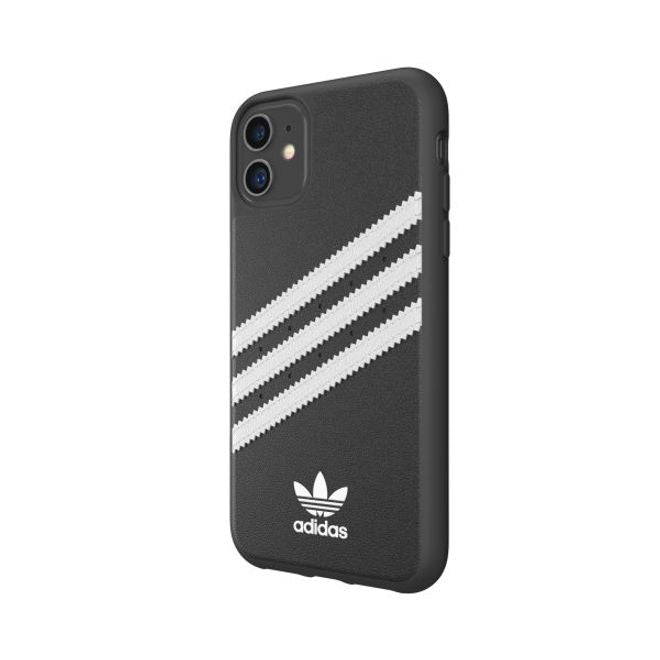 Adidas - iPhone 11 Hülle - PU Backcover mit Logo und Streifen - schwarz/weiss
