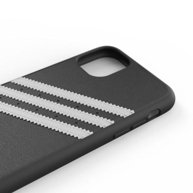 Adidas - iPhone 11 Hülle - PU Backcover mit Logo und Streifen - schwarz/weiss