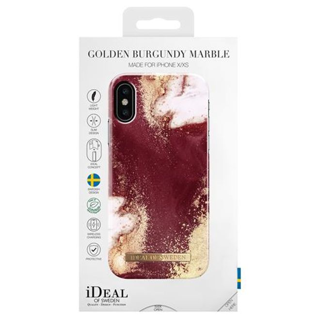 iDeal of Sweden - iPhone XS/X Hülle - Printed Case - Golden Burgundy Marble