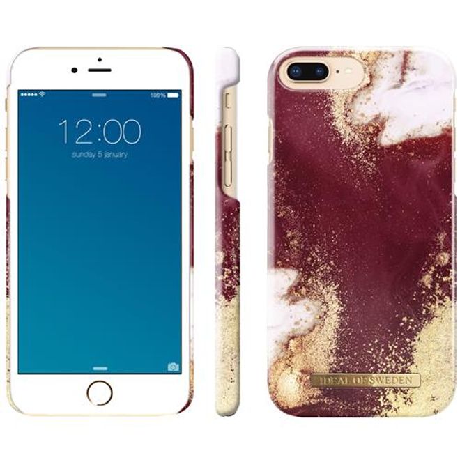 iDeal of Sweden - iPhone 8 Plus/7 Plus/6S+/6+ Hülle - Printed Case - Golden Burgundy Marble