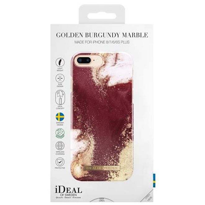 iDeal of Sweden - iPhone 8 Plus/7 Plus/6S+/6+ Hülle - Printed Case - Golden Burgundy Marble