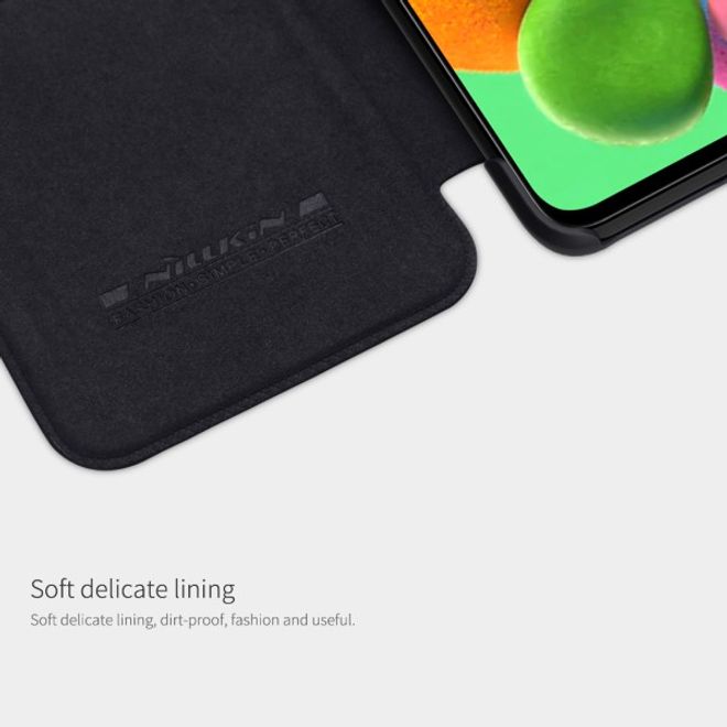 Nillkin - Samsung Galaxy A90 5G Hülle - Leder Book Case - Qin Series - schwarz