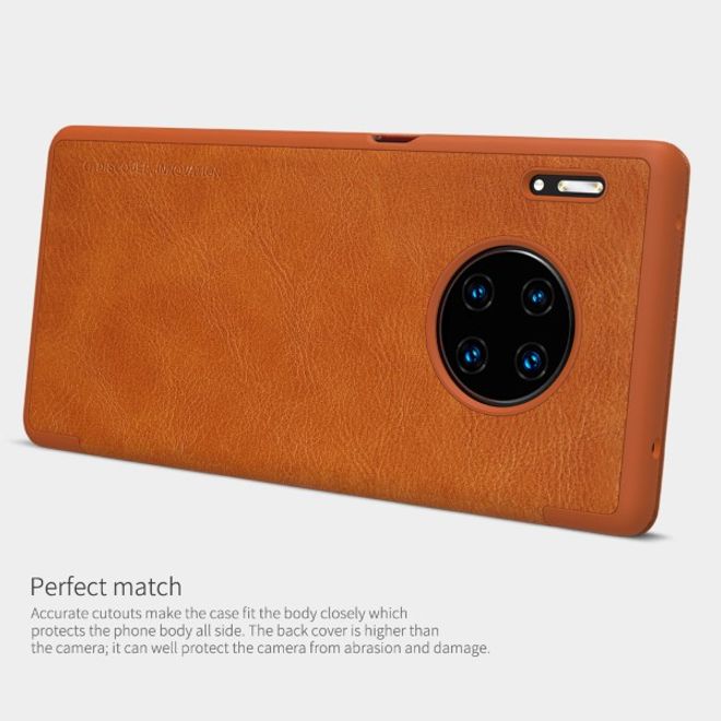 Nillkin - Huawei Mate 30 Pro Hülle - Leder Book Case - Qin Series - braun