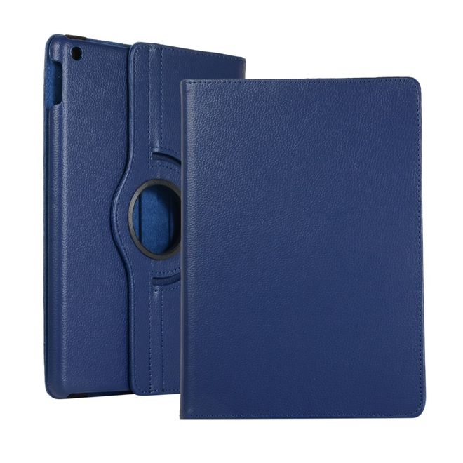 Étui pour iPad 10,2 pouces - Étui en cuir rotatif à 360° - Bleu foncé