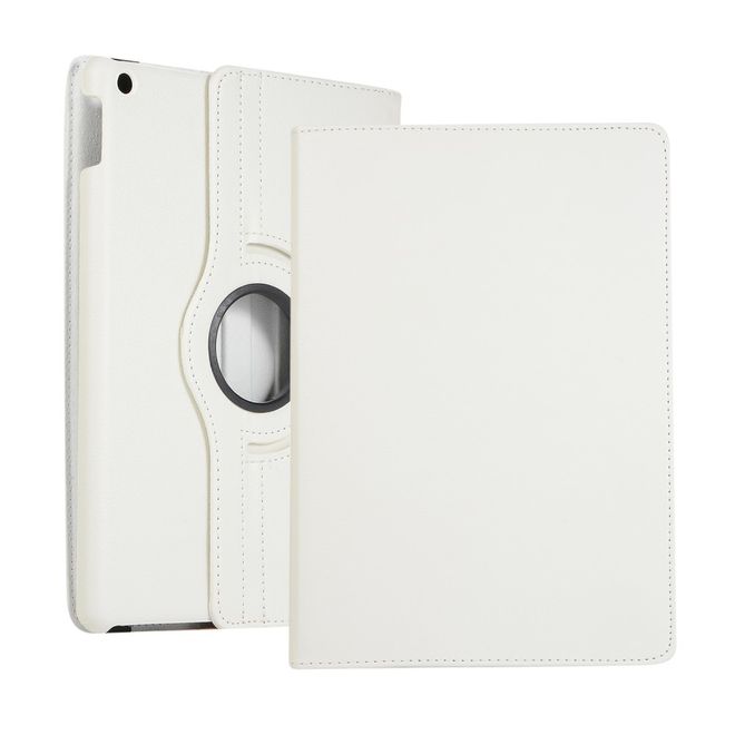 Étui pour iPad 10,2 pouces - Étui en cuir rotatif à 360° - Blanc