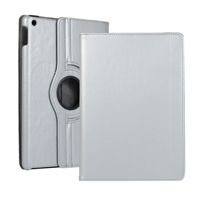 iPad 10.2 Case - 360° Rotating Leather Case - Silver
