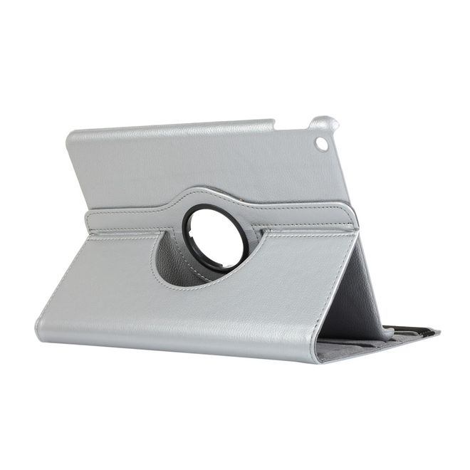 iPad 10.2 Case - 360° Rotating Leather Case - Silver