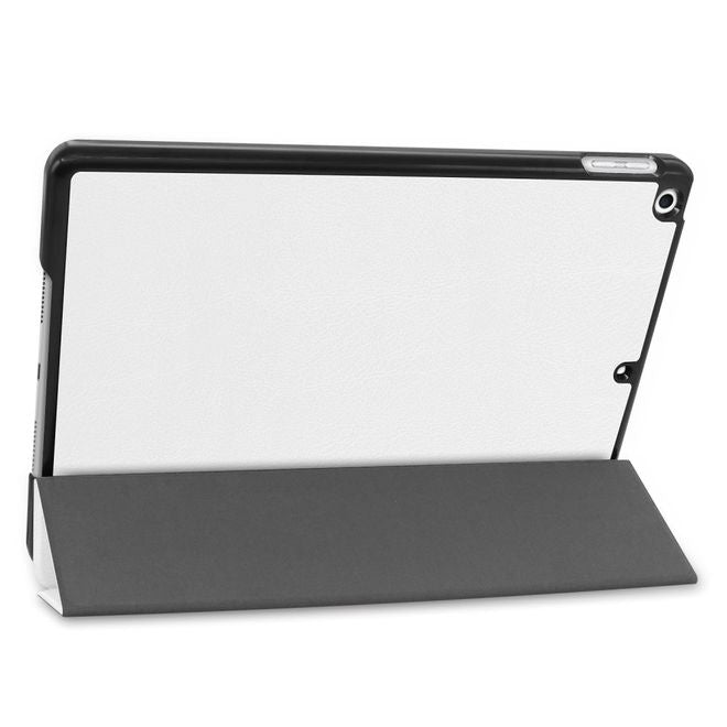 Étui pour iPad 10,2 pouces - Étui en cuir à trois volets - Blanc