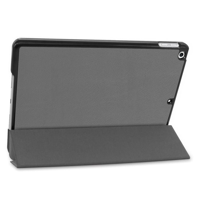 iPad 10.2 Case - Tri-fold Leather Case - Grey