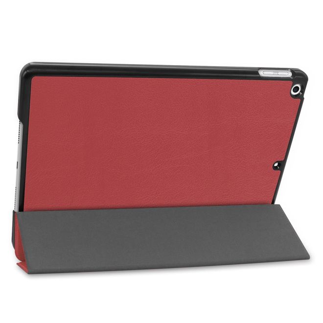 iPad 10.2 Case - Tri-fold Leather Case - Burgundy