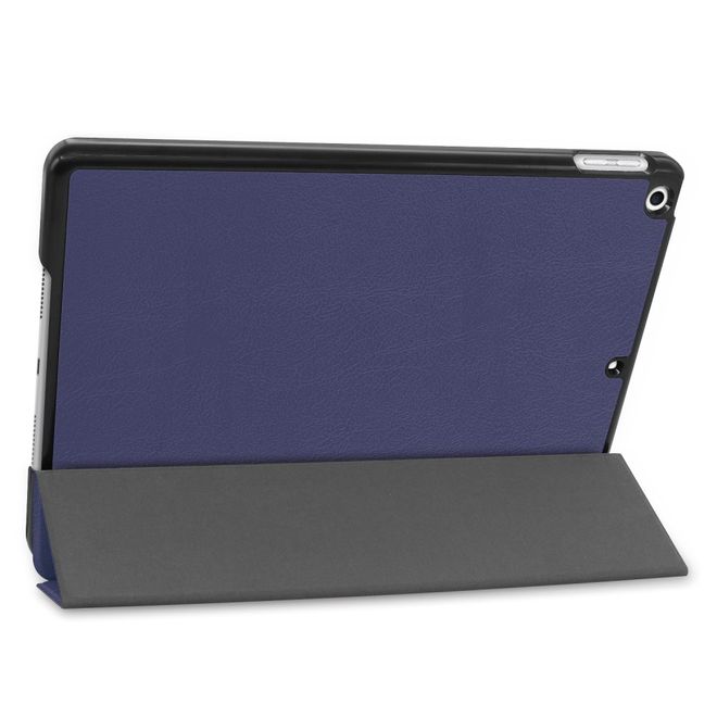 Étui pour iPad 10,2 pouces - Étui en cuir à trois volets - Bleu foncé