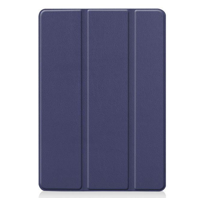 Étui pour iPad 10,2 pouces - Étui en cuir à trois volets - Bleu foncé