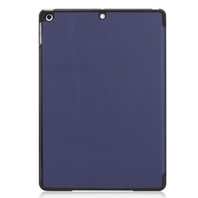 Étui pour iPad 10,2 pouces - Étui en cuir à trois volets - Bleu foncé