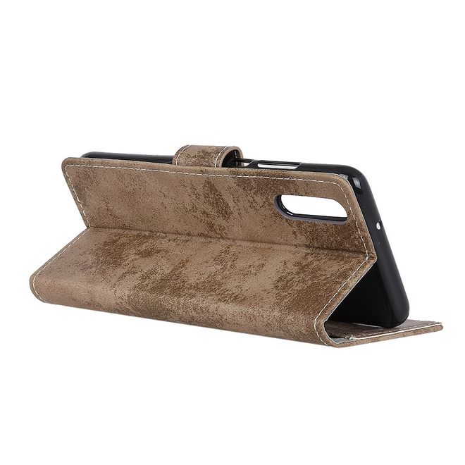 Samsung Galaxy A90 5G Handyhülle - Vintage Leder Bookcover Series - khaki