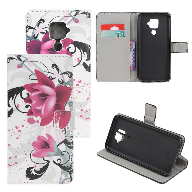 Huawei Mate 30 Lite Handy Hülle - Leder Bookcover Image Series - Lotusblüte