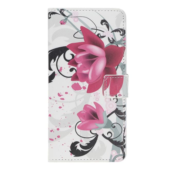 Huawei Mate 30 Lite Handy Hülle - Leder Bookcover Image Series - Lotusblüte