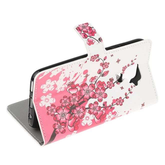 Huawei Mate 30 Lite Handy Hülle - Leder Bookcover Image Series - pinke Blumen