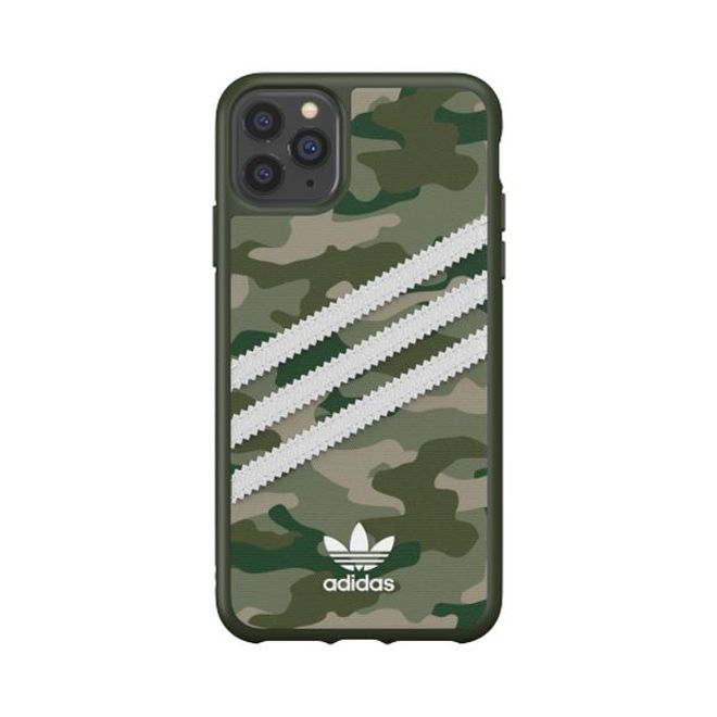 Adidas - iPhone 11 Pro Max Hülle - Camo Woman Backcover mit Logo und Streifen - grün/weiss