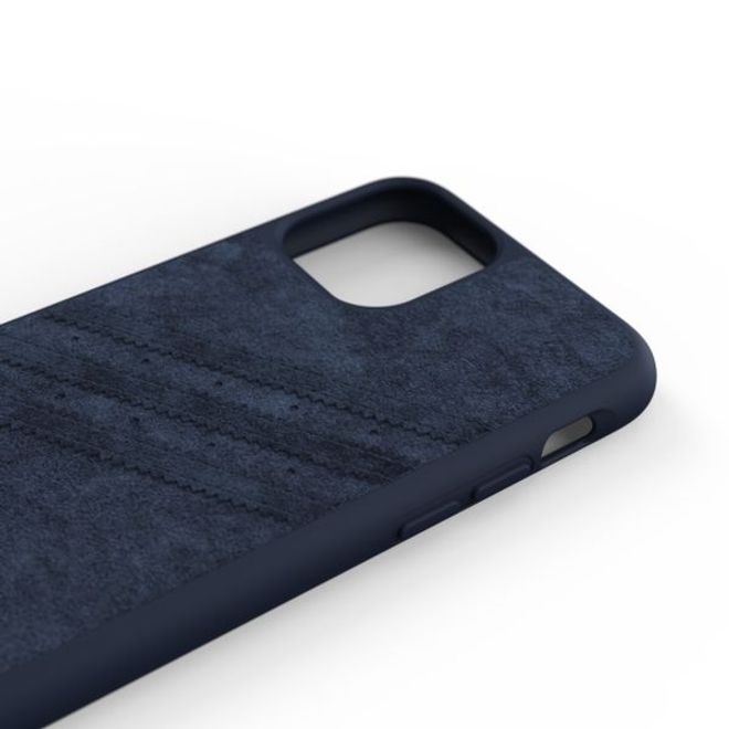 Adidas - iPhone 11 Pro Hülle - Ultrasuede Backcover mit Logo und Streifen - blau