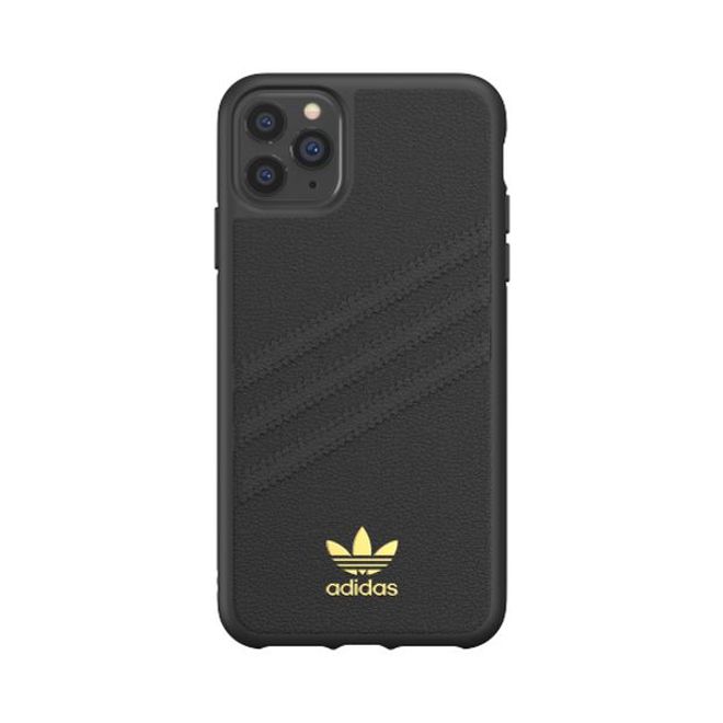 Adidas - iPhone 11 Pro Max Hülle - PU Premium Backcover mit Logo und Streifen - schwarz