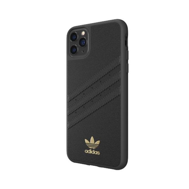 Adidas - iPhone 11 Pro Max Hülle - PU Premium Backcover mit Logo und Streifen - schwarz