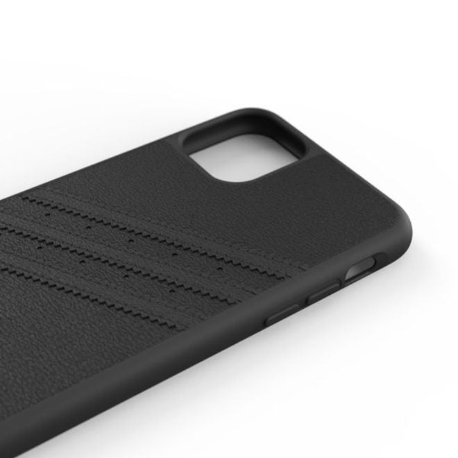 Adidas - iPhone 11 Pro Max Hülle - PU Premium Backcover mit Logo und Streifen - schwarz
