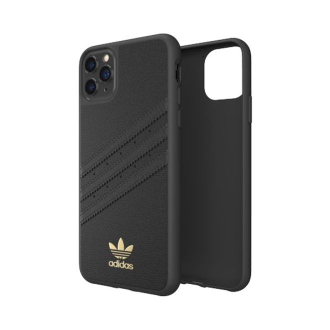 Adidas - iPhone 11 Pro Max Hülle - PU Premium Backcover mit Logo und Streifen - schwarz
