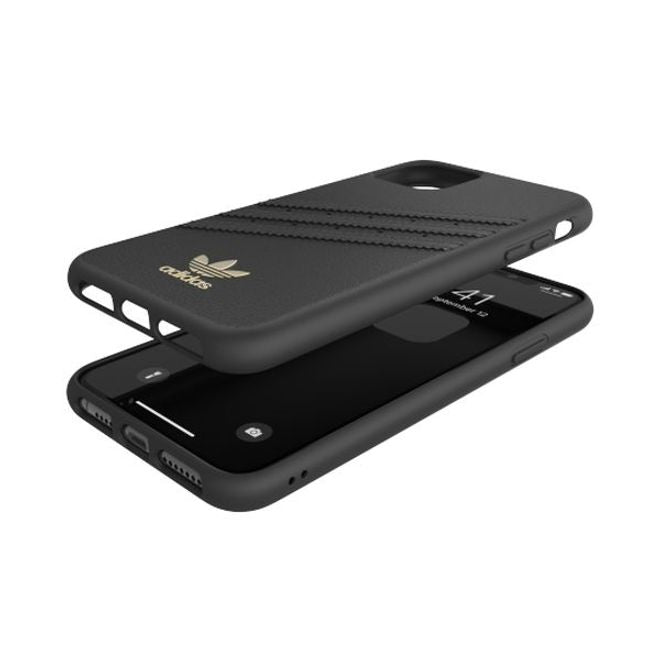 Adidas - iPhone 11 Pro Max Hülle - PU Premium Backcover mit Logo und Streifen - schwarz