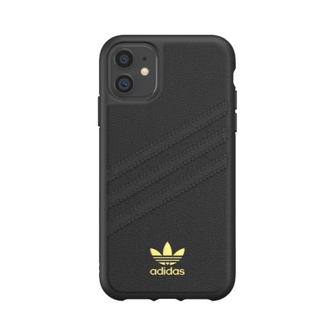 Adidas - iPhone 11 Hülle - PU Premium Backcover mit Logo und Streifen - schwarz