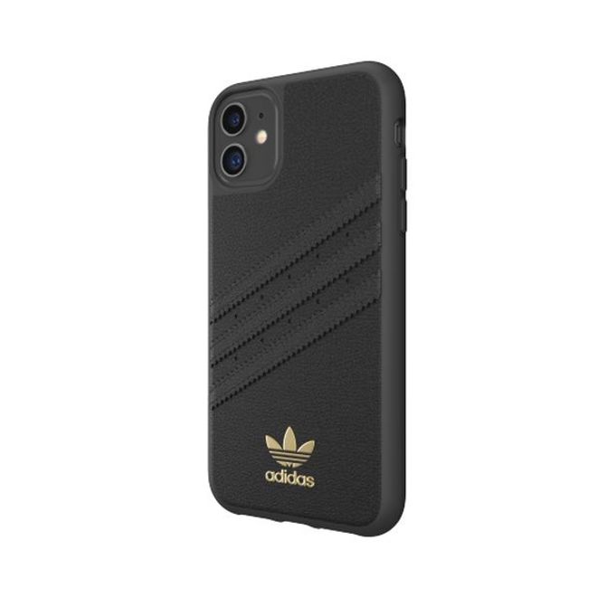 Adidas - iPhone 11 Hülle - PU Premium Backcover mit Logo und Streifen - schwarz