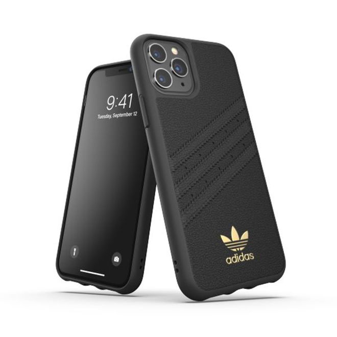 Adidas - iPhone 11 Pro Hülle - PU Premium Backcover mit Logo und Streifen - schwarz