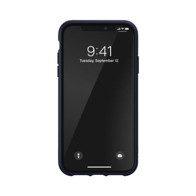 Adidas - iPhone 11 Hülle - Ultrasuede Backcover mit Logo und Streifen - blau