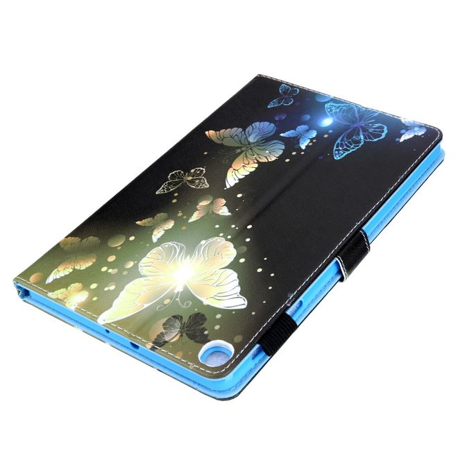 Samsung Galaxy Tab A 8.0 (2019) Tablethülle - Case aus Leder - mit Standfunktion - goldene Schmetterlinge