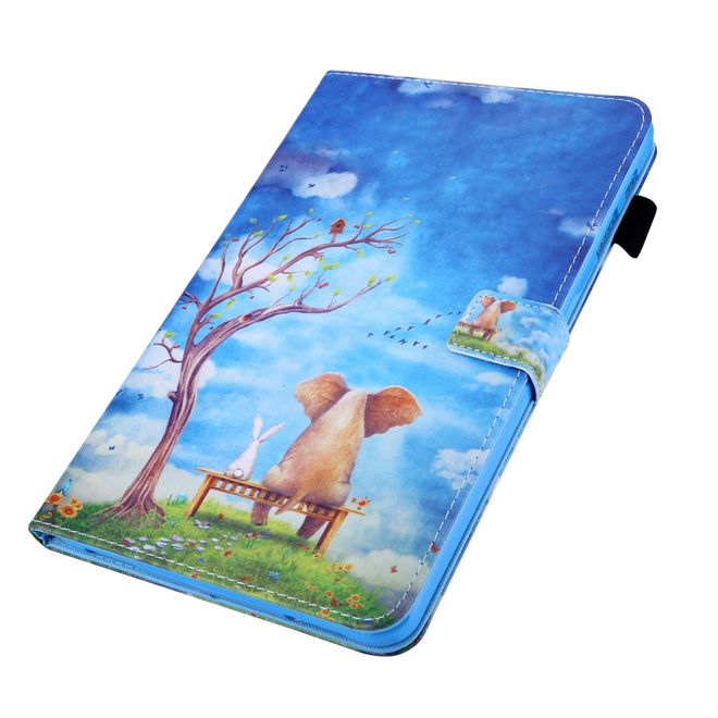 Samsung Galaxy Tab A 8.0 (2019) Tablethülle - Case aus Leder - mit Standfunktion - Baum und Tiere
