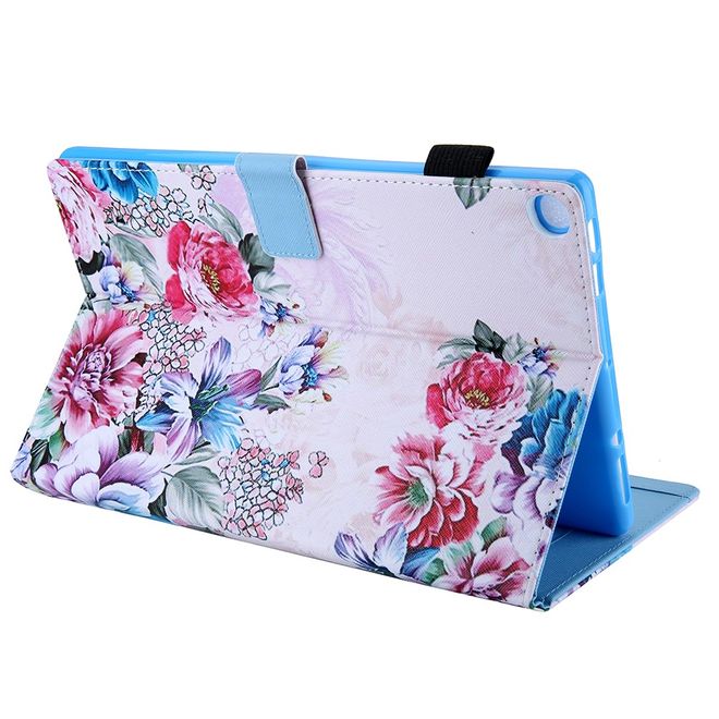 Samsung Galaxy Tab A 8.0 (2019) Tablethülle - Case aus Leder - mit Standfunktion - Blumen